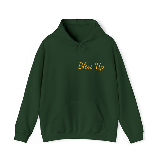 "Bless Up" Hooded Sweatshirt-- Forest Green/Navy