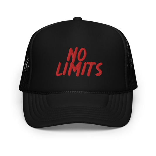 "No Limits" Trucker Hat -- Black/Red
